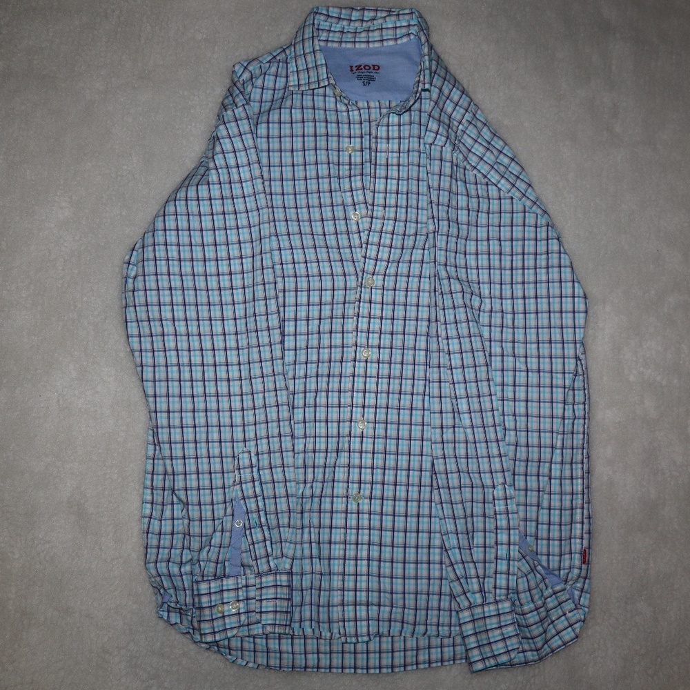 ⬇️$20 IZOD Mens Blue Plaid Button Down - Picture 5 of 5